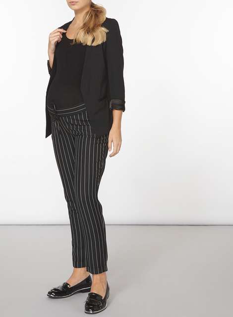 **Maternity Black and Grey Stripe trousers